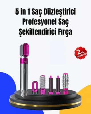 Lisinya 5 Parça Saç Şekillendirme Seti Düzleştirme Dalga ve Bukle Yapma -