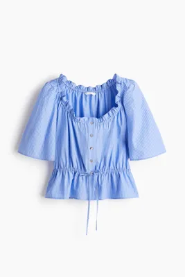 H&M Fırfırlı ve Pamuklu Bluz