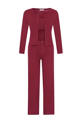 Aquella Betsy Bordo 3 lü Pijama Takımı