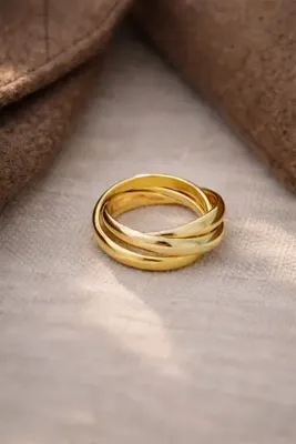 Owentis Çelik Gold . Model Trinity Yüzük -kararma yapmaz-