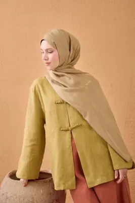Silk Home Naia Pamuk Şal Lyra Camel