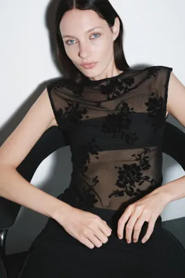 H&M Flok Desenli File Üst