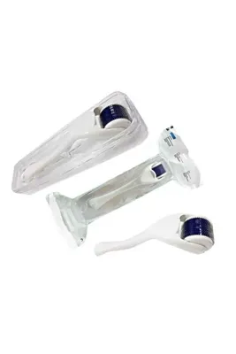 MACGON Dermaroller Masaj Aleti 0.50mm Beyaz 540 İğneli Mavi Su Serum Tarağı Saç, Yüz, Vücut