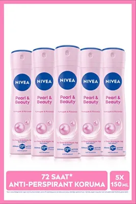 Nivea Kadın Sprey Deodorant Pearl&Beauty Fine Fragrances 48 Saat Perspirant Koruma 5 x 150 ML