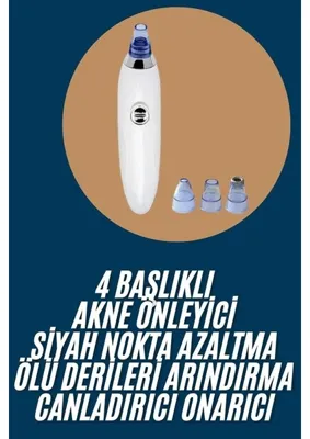 Uravas Store Uraselect Yeni Nesil Vakumlu Pilli Siyah Nokta ve Yüz Temizleme Cihazı 4 Başlıklı