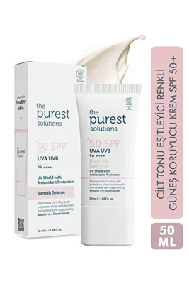 The Purest Solutions Yüz Güneş Kremi SPF50+ Lekeli Cilt 50 ml