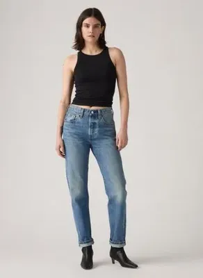 Levi's Levis Açık Mavi Kadın  Regular Fit Denim Pantolon 501  JEANS FOR WOMEN GRILLED GLAMOU