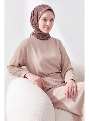 Silk Home Soft Eşarp Vintage Floral Koyu Vizon