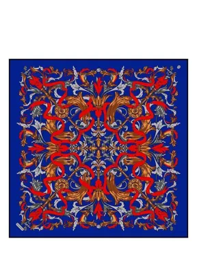 Poanes Barok Kurdele Desenli Twill İpek Kadın Eşarp