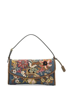 Valentino Garavani DeVain Small Kahve Lacivert Kadın Denim Çanta