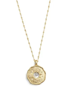 Ginza Design Jewelry Sun Madalyon Pırlanta Taşlı 14 Ayar Altın Kadın Kolye
