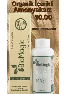 BioMagic 10.00 Açık Sarı Organik Içerikli Amonyaksız Kalıcı Saç Boyası +30 Vol Oksidan