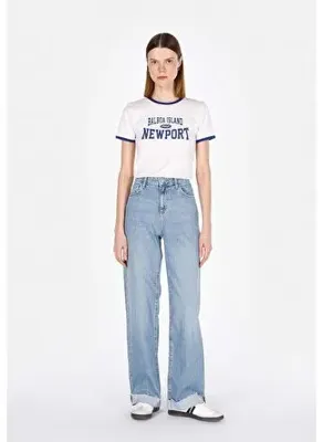 Colins 970 Berry Regular Fit Yüksel Bel Geniş Paça Kadın Mavi Jean Pantolon Cl1073524