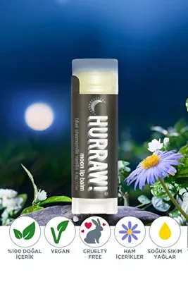 Hurraw Moon Lip Balm Dudak Balmı Gece 43 gr