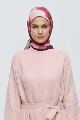 Modakaşmir Rosa Desen Bambu Eşarp