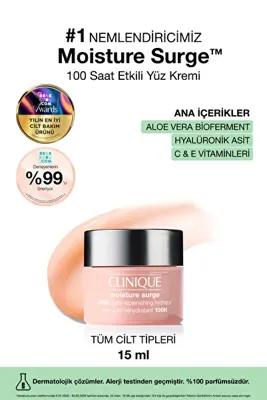 Clinique Moisture Surge 100 Saat Etkili Nemlendirici Yüz Kremi 15 ml