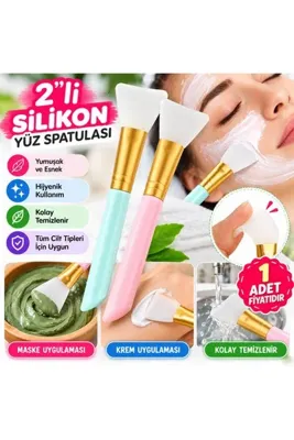 NW NessiWorld 2li Silikon Temizlemesi Kolay Kullanılabilen Yüz Cilt Bakımı Maske Ve Krem Spatulası