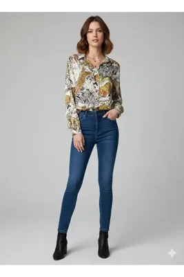 MOVA MODA Saten leo gömlek