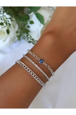 DENİZDENAL Ella Silver Bileklik 3lü Set