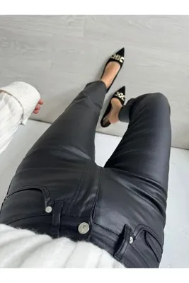 BERİ BUTİK Kasın Siyah Mumlu Boyfit Jean