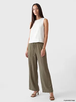 LCW EVERYDAY Beli Lastikli Geniş Paça Kadın Pantolon