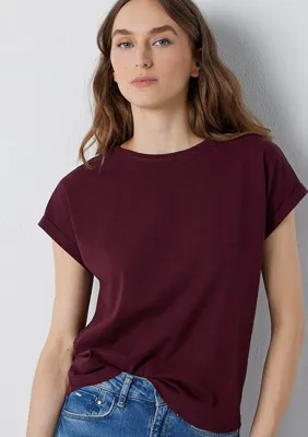 Mavi Bisiklet Yaka Bordo Basic Tişört