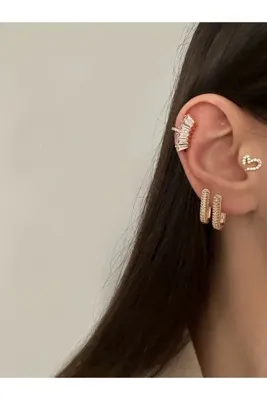 Okko Store Taşlı Dikdörtgen 2'li Küpe