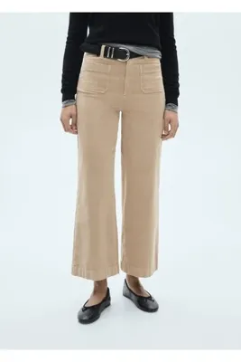 MANGO Woman Catherin Culotte Fitilli Kadife Pantolon