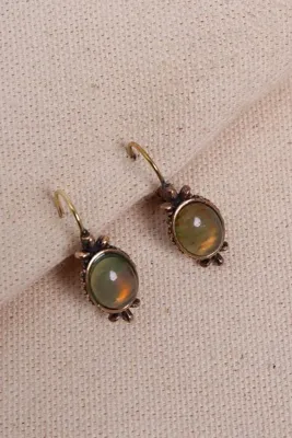 Süspüs Accessories Bal Akik Taşlı Otantik Küpe