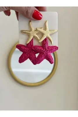 Luvia Accesories Starfish Raffia Küpe