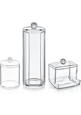 Beauty İnsideout Beauty Insideout Bee Home  3'lü Şeffaf Pleksi Makyaj Organizer Set Hijyenik ve Şık Kullanım Alanı