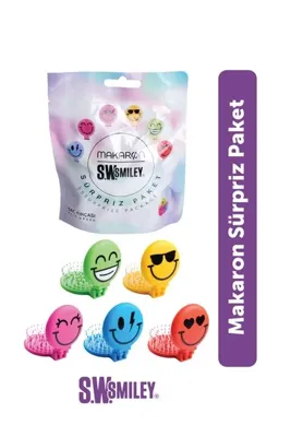 Proco Beauty Makaron x SW. Smiley® Saç Fırçası - Sürpriz Paket, 3D Esnek, Aynalı, Çanta Boy