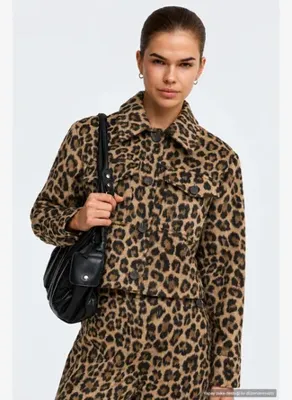 ONLY Bayan Onlemilia Leopar Desenli Kısa Ceket - 15374105