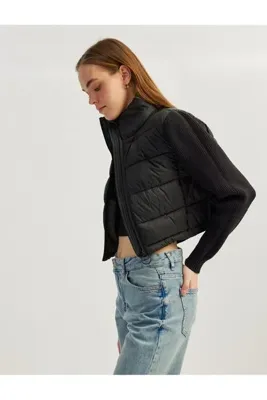 Koton Dik Yaka Slim Fit Fermuarlı Uzun Kollu Ceket