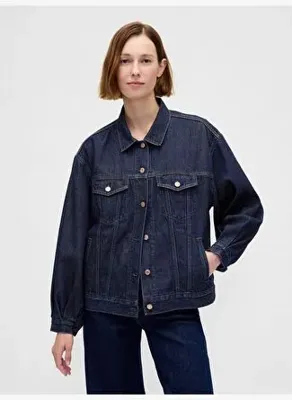 GAP UltraSoft Oversized Balon Kol Icon Denim Ceket