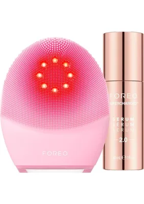 Esplendor Foreo Fresh & Lifted Paketi - Luna 4 Plus Normal Yüz Temizleme Fırçası + Supercharged Serum 2.0, 30ML - Yakın Kızılötesi Işık Terapisi - Yüz Temizleyici Masaj Fırçası - Mikro Akımlı Yüz Bakım Cihazı