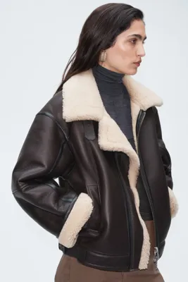 H&M Deri Shearling Ceket