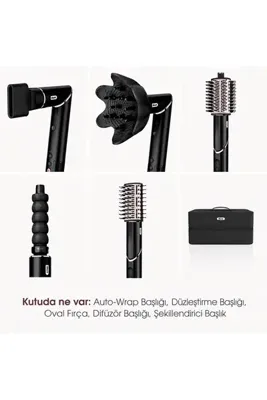 Shark FlexStyle 5-in-1 Siyah Premium Saç Kurutma ve Şekillendirme Seti, 1400 W, Auto-Wrap Otomatik B