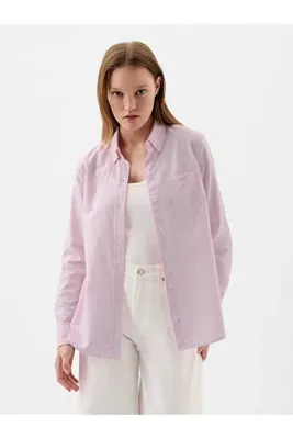 GAP Kadın Pembe Gap Logo Oxford Gömlek