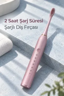Mestore Pembe Şarjlı Diş Fırçası 2 Dakika Zamanlayıcılı