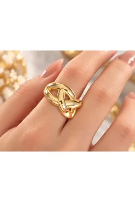 Genel Markalar Düğüm Model Gold Renk Ayarlanabilir Yüzük