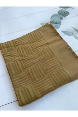 Genel Markalar Gold çizgili pamuklu tesettür eşarp