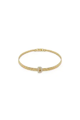 Charmist Çelik Üzeri Altın Kaplama Monogram Gold Harf Bileklik - D
