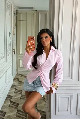 Eyyo Pembe Twist Fit Gömlek