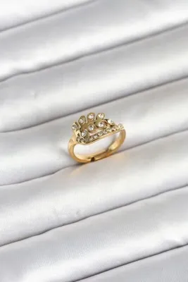 Genel Markalar 316L Çelik Gold Renk Zirkon Taşlı Model Kadın Yüzük 5886 - ZZZZZZ2250-8993