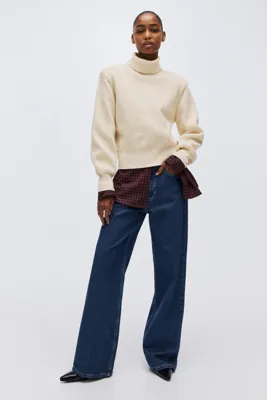 H&M Omuzları Vatkalı Kazak