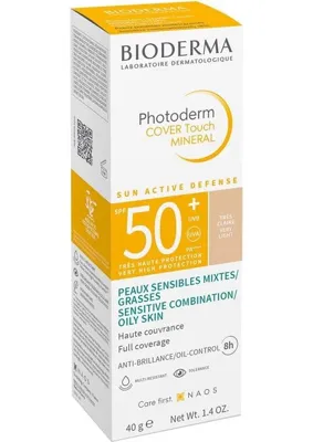 Myg Plus Bioderma Photoderm Cover Touch SPF50+ Very Light Karma Yağlı Ciltler Kapatıcı Etkili Renkli Güneş Kremi 40 ml