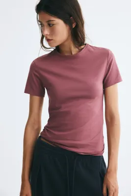H&M Pamuk Karışımlı Bedene Oturan Tişört