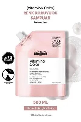 L'Oréal Professionnel L'oreal Professionnel Vitamino Color Boyalı Saçlar için Renk Koruyucu Refill Şampuan 500 ML