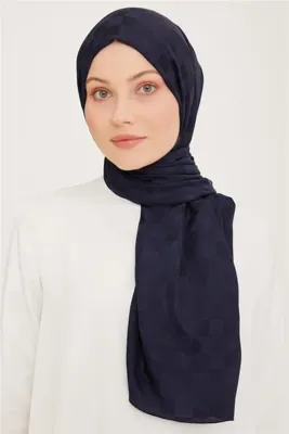Armine Jakarlı Diamond Şal Dama 3096-1 Lacivert